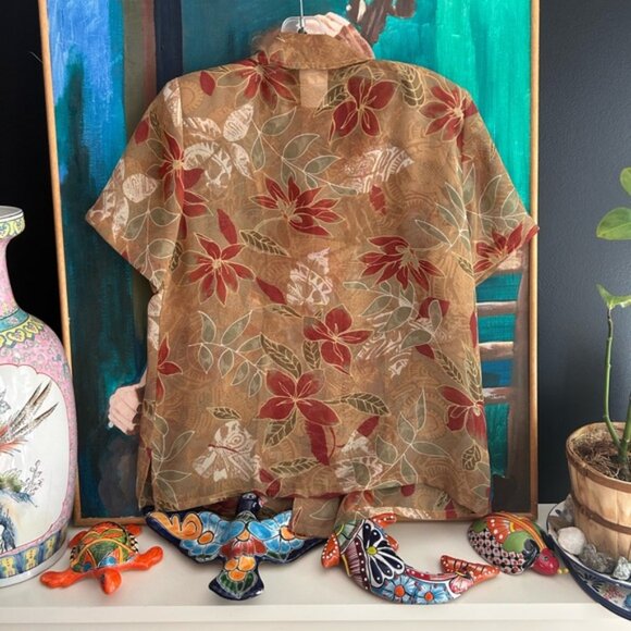 Vintage 80s Boho Floral Button-Up Blouse size 12 - Picture 7 of 15